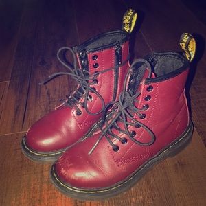 Dr. Martens Red Boots Sz 12 Girl Boy